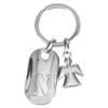 Depesche Depesche-11800-017 11800-017 Silver Key Ring with Letter N and Guardian Angel, Zinc Alloy, Coloured Velvet Pouch Included, Multicoloured, One Size view 1