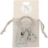 Depesche Depesche-11800-017 11800-017 Silver Key Ring with Letter N and Guardian Angel, Zinc Alloy, Coloured Velvet Pouch Included, Multicoloured, One Size view 2