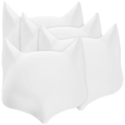 VALICLUD Fox Masks 4pcs Cat Mask Diy White Paper Masks Paintable Cosplay Accessories Mask for Party Masquerade Halloween Costume Accessory