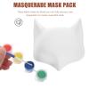VALICLUD Fox Masks 4pcs Cat Mask Diy White Paper Masks Paintable Cosplay Accessories Mask for Party Masquerade Halloween Costume Accessory view 4