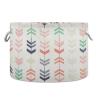 Bulletgxll Round Storage Basket 13.9x20 Inch Arrowed Pattern Collapsible Cotton Rope Organizing Basket Laundry Basket for Blankets Toys Clothes Book view 1