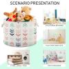 Bulletgxll Round Storage Basket 13.9x20 Inch Arrowed Pattern Collapsible Cotton Rope Organizing Basket Laundry Basket for Blankets Toys Clothes Book view 4