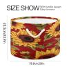 Bulletgxll Round Storage Basket 13.9x20 Inch Sunflower Pattern Collapsible Cotton Rope Organizing Basket Laundry Basket for Blankets Toys Clothes Book view 2