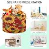 Bulletgxll Round Storage Basket 13.9x20 Inch Sunflower Pattern Collapsible Cotton Rope Organizing Basket Laundry Basket for Blankets Toys Clothes Book view 4