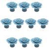 10 Pack, Handmade Rose Ceramic Knobs Dresser Handles Flower Pulls Dresser Knob Ceramic Rose Handles Cabinet Handle Knobs for Kid's Room Nursery Kitchen Bathroom Bedroom view 1