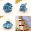 10 Pack, Handmade Rose Ceramic Knobs Dresser Handles Flower Pulls Dresser Knob Ceramic Rose Handles Cabinet Handle Knobs for Kid's Room Nursery Kitchen Bathroom Bedroom view 3