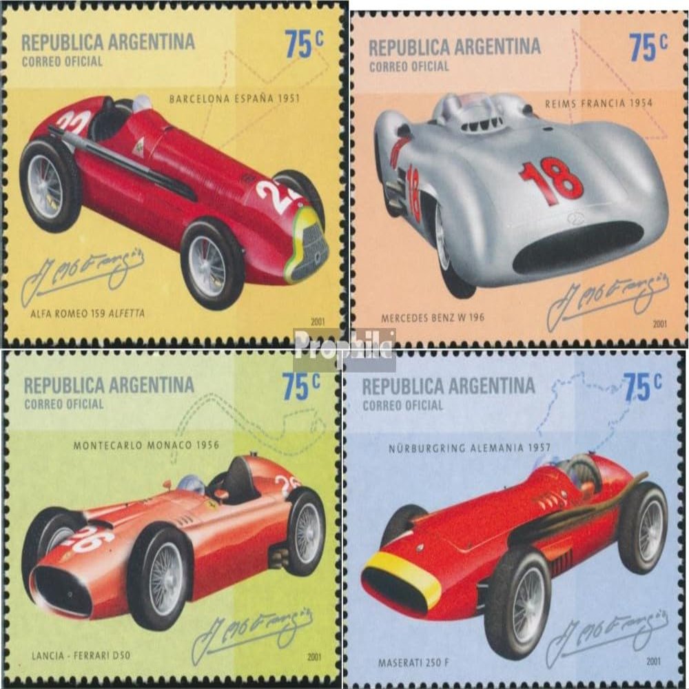 Argentina 2682-2685 (Complete.Issue.) unmounted Mint/Never hinged ** MNH 2001 Juan Manuel Fangio (Stamps for Collectors) Cars/Road Traffic
