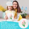 Bouiexye 5 Set Kids Apron and Chef Hat Set Children Apron Adjustable with 2 Pockets Children Chef Painting for Cooking Baking Painting Crafts Making (White view 4