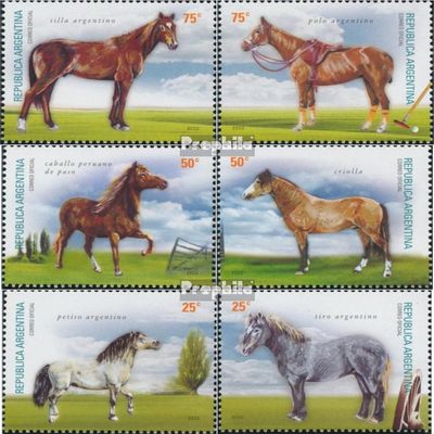 Argentina 2607-2612 (Complete.Issue.) unmounted Mint/Never hinged ** MNH 2000 Horses (Stamps for Collectors) Horses/Zebras