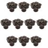 10 Pack, Handmade Rose Knob Ceramic Rose Handles Cabinet Handle Ceramic Knobs Dresser Handles Flower Pulls Dresser Knobs for Kid's Room Nursery Kitchen Bathroom Bedroom view 1