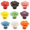 10 Pack, Handmade Rose Knob Ceramic Rose Handles Cabinet Handle Ceramic Knobs Dresser Handles Flower Pulls Dresser Knobs for Kid's Room Nursery Kitchen Bathroom Bedroom view 4