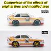 12 Set 1/64 Wheels and Tires Kit, Simulation Modification 1 64 Scale Wheels with Rubber Tires and 4 Hub Suitable for Adding Collection Value to 1:64 Model Cars (Electroplated Gold) view 3