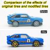 12 Set 1/64 Wheels and Tires Kit, Simulation Modification 1 64 Scale Wheels with Rubber Tires and 4 Hub Suitable for Adding Collection Value to 1:64 Model Cars (Electroplated Gold) view 4