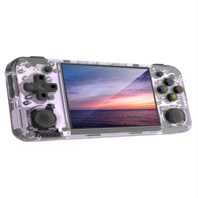 RG35XX H Retro Handheld Game Console 3.5 Inch IPS Screen Linux OS Built-in 64G + 128G TF Portable Pocket Video Player 10000+ Games Retro Video Games Consoles with Case Purple Translucent