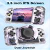 RG35XX H Retro Handheld Game Console 3.5 Inch IPS Screen Linux OS Built-in 64G + 128G TF Portable Pocket Video Player 10000+ Games Retro Video Games Consoles with Case Purple Translucent view 3