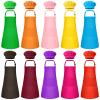 Bouiexye 10 Set Kids Apron and Chef Hat Set Children Apron Adjustable with 2 Pockets Children Chef Painting for Cooking Baking Painting Crafts Making10 colors view 1