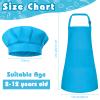 Bouiexye 10 Set Kids Apron and Chef Hat Set Children Apron Adjustable with 2 Pockets Children Chef Painting for Cooking Baking Painting Crafts Making10 colors view 2