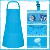 Bouiexye 10 Set Kids Apron and Chef Hat Set Children Apron Adjustable with 2 Pockets Children Chef Painting for Cooking Baking Painting Crafts Making10 colors view 3