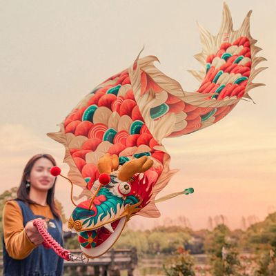 Dragon Poi Dance Dragon Ribbon Set for Beginner, 6.5 ft / 13 ft Long Washable Dragon Flinging Poi with Travel Bag, Event Celebration Stage Prop for Juggling ( Color : Style1 , Size : 4 m (13 ft) )