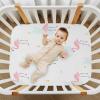 CaTaKu Baby Crib Sheets Cute Pineapple Flamingo Hawaii Mini Crib Sheets Fitted for Girls Boys,Neutral Soft Toddler Mattress Bed Sheets for Crib,28"x 52" view 3