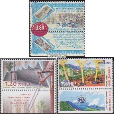 Israel 1503,1514,1534 with Tab (Complete.Issue.) fine Used/Cancelled 1999 Bank, Fallen, Kiryat Shemona (Stamps for Collectors)