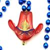 Cowboy Hat Mardi Gras Bead Necklace Rodeo Orleans Blue Beads view 2
