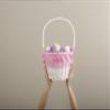 Personalization Universe Personalized Classic White Easter Basket  Embroidered Light Green Basket Liner  Kids Custom Easter Gift  Hand-Woven Willow Basket with Folding Handle view 4