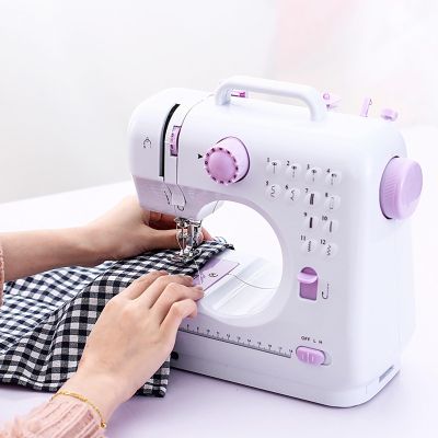 Electric Sewing Machine Multifunction Portable Hand Held Sewing Machine with 12 Built-in Stitches, Adjustable 2 Speed with Beginners Kids Sewing Machine for DIY and Curtains Home Travel (Color : Pink
