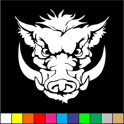 Hog Decal Sticker Tribal, Boar, Wild Pig, Tattoo, Design Window Sticker Decal, Car, Wall, Irish (10" Tall)