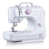 Portable Hand Held Sewing Machine with Sewing Accessories, Multi-Function Sewing Machine Lightweight for Beginners Clothing Curtains DIY Home Trave, 12 Built-in Stitches (Color : Pink) view 1