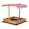 Kids Wooden Sandbox Sand Box with Adjustable Canopy Kids Outdoor Play Equipment Sand view 2