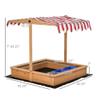 Kids Wooden Sandbox Sand Box with Adjustable Canopy Kids Outdoor Play Equipment Sand view 3