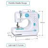 Mini Sewing Machine 12 Kinds Portable Household Sewing Machine of Stitch Sewing, Double Thread, Electric Handheld Sewing Machine Kit Tools for Home/Travel DIY Clothing (Color : Blue) view 4