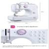 Mini Sewing Machine 12 Kinds Portable Household Sewing Machine of Stitch Sewing, Double Thread, Electric Handheld Sewing Machine Kit Tools for Home/Travel DIY Clothing (Color : Pink) view 2