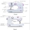 Mini Sewing Machine 12 Kinds Portable Household Sewing Machine of Stitch Sewing, Double Thread, Electric Handheld Sewing Machine Kit Tools for Home/Travel DIY Clothing (Color : Pink) view 3
