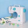 Electric Sewing Machine Multifunction Portable Hand Held Sewing Machine with 12 Built-in Stitches, Adjustable 2 Speed with Beginners Kids Sewing Machine for DIY and Curtains Home Travel (Color : Blue view 1