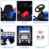 12V Kids Ride On Track,Battery Powered Electric Tractor with Trailer,Treaded Tires with Dual 25W Motors/RC,7-LED Lights,MP3 Audio-Blue view 4