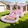 AKEYDIY Inflatable Bounce House, Fantasy Macaron Color Bounce Castle for Kids 3-10, 161" x 82" Indoor/Outdoor Bouncy House with Slide for Wedding Party Kids Birthday Party, UL Blower Included view 1