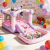 AKEYDIY Inflatable Bounce House, Fantasy Macaron Color Bounce Castle for Kids 3-10, 161" x 82" Indoor/Outdoor Bouncy House with Slide for Wedding Party Kids Birthday Party, UL Blower Included view 2