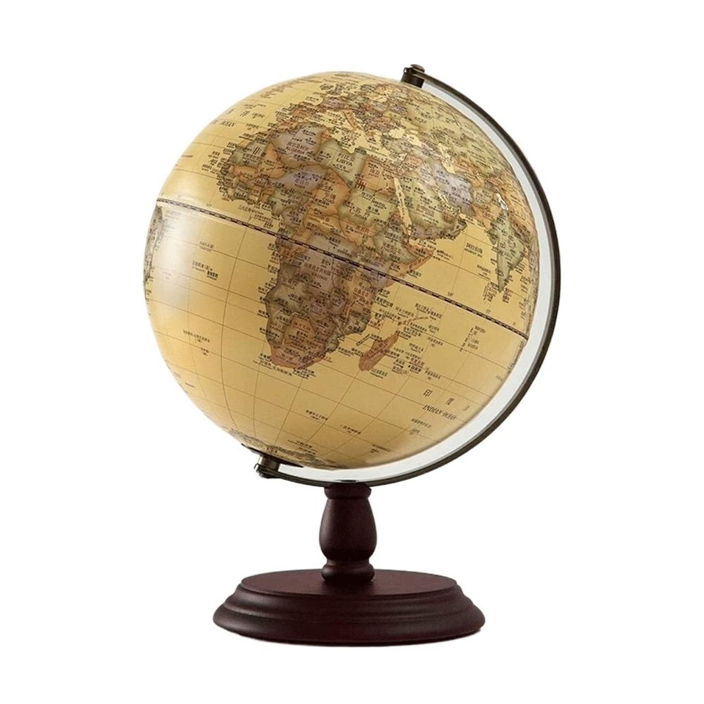 NTIYOU Geographic Globes Newest World Globe Led Lighted Globe Light 20/25/32cm Retro World Globe, World Globe with Wooden Stand 3D Embossed Globe Studio (Color : 25cm)