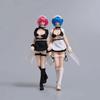 1/12 Scale Female Clothes,Female Short Skirt Apron Headdress Underwear Socks Shoes Maid Clothes for 6inch Action Figure Body (White) view 4