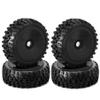 Chanmoo 1/8 RC Off Road Tires and Hard Plastic Wheels 17mm Hex Rubber Buggy Tyres OD 4.65" for 1:8 Scale Buggy Car HSP Kyosho MP10 VRX HPI Hobao ARRMA Typhon 6S BLX Talion Traxxas Redcat 4PCS (Black) view 1