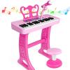 Amy&Benton Birthday Gift for 3 4 5 6 7 Year Old Girls Piano Toy with Stood for Girls 3-5 Pink Music Keyboard Toy 37 Keys with Chair view 1