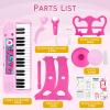 Amy&Benton Birthday Gift for 3 4 5 6 7 Year Old Girls Piano Toy with Stood for Girls 3-5 Pink Music Keyboard Toy 37 Keys with Chair view 4