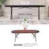 Premium 10 Player Foldable Poker Table with Cup Holders, 84" Portable Texas Holdem Poker Table with Chip Tray, Folding Casino Leisure Card Board Game Table with Padded Rails, Stylish Red Design view 3