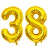 Giant Gold Number 38 Balloons, 40 Inch Jumbo Number 38, Large Foil Mylar Balloons for Girls Women 38th Birthday Party Decorations, 38 Anniversary Events Decorations view 1