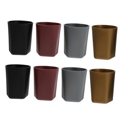 Abaodam 8pcs Premium Plastic Dice Cups Stylish Pentagonal Design for Ktv Parties Wear-Resistant Dice Storage Containers Black Silver Gold Purple