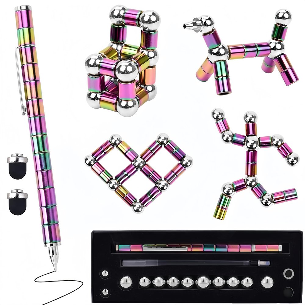 Valentines Day Gifts for Kids Magnetic Fidget Pen, Magnetic Pen for Teenage Boys, Decompression Magnet Pen Fidget Toy Pens, Birthday Novelty Toy for Classroom Students Present