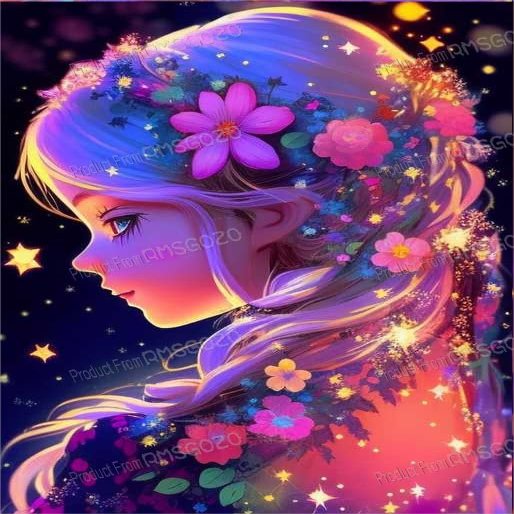1000 Piece Girl Puzzles for Adults - Fluorescent Flower Girl Wooden Jigsaw Puzzle for Beginners, Unwind from Daily Life, and Toys for Family Bonding Activities