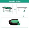 Premium 10 Player Foldable Poker Table with Cup Holders, 84" Portable Texas Holdem Poker Table with Chip Tray, Folding Casino Leisure Card Board Game Table with Padded Rails, Stylish Green view 3